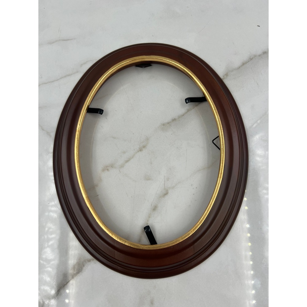 Van Hygan & Smythe Oval Wood Frame Mahogany Gold Rim CS95 9x11 Wall Decor